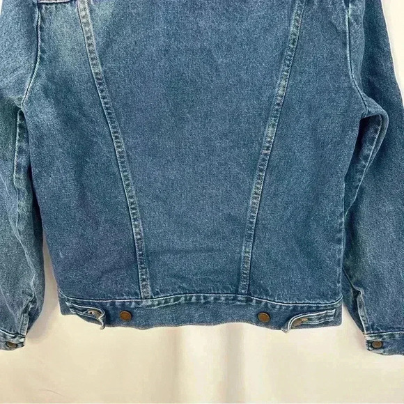 Vintage Rustler Jacket Medium Wash Boxy Crop Denim Trucker Jean Womens Medium - Picture 11 of 13